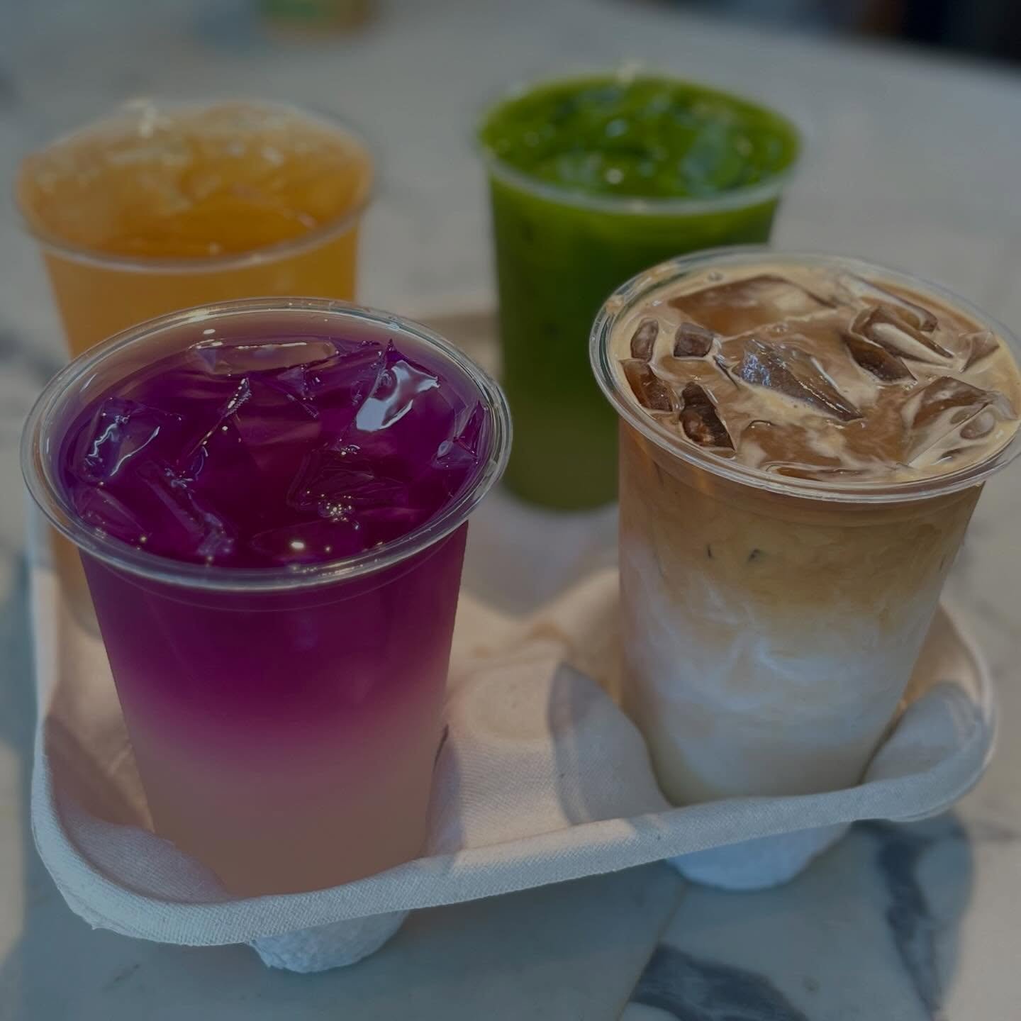 April drink specials highlight!! 
some resturning fan favorites at the Arlington shop, including: 

🦋Peaflower Iced Tea! 
That beautiful blue color that everyone loves. Green tea base with notes of lemongrass, jasmine petals and elderberry. 

🍵Matc