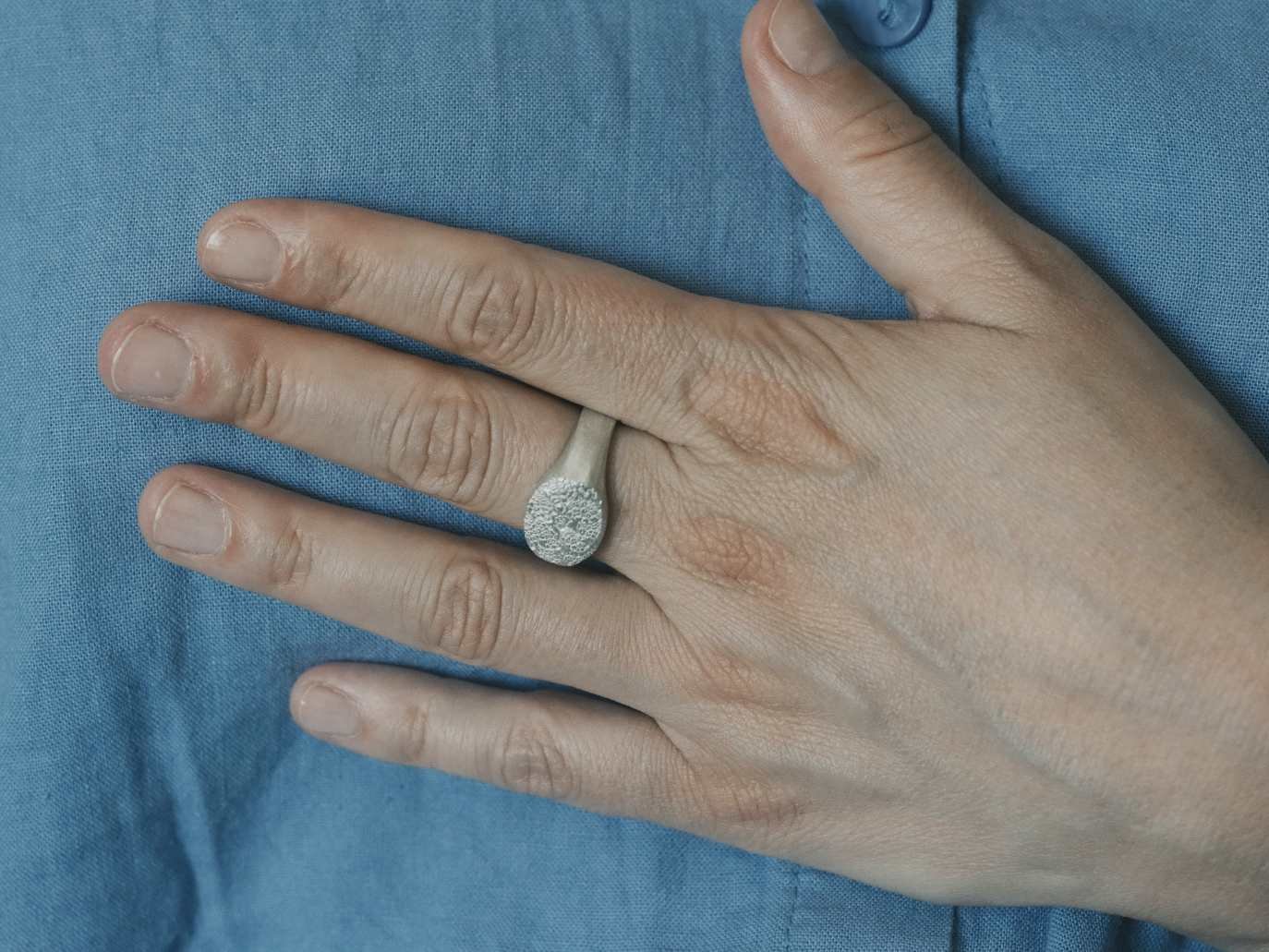 Chevalière museau de chien argent