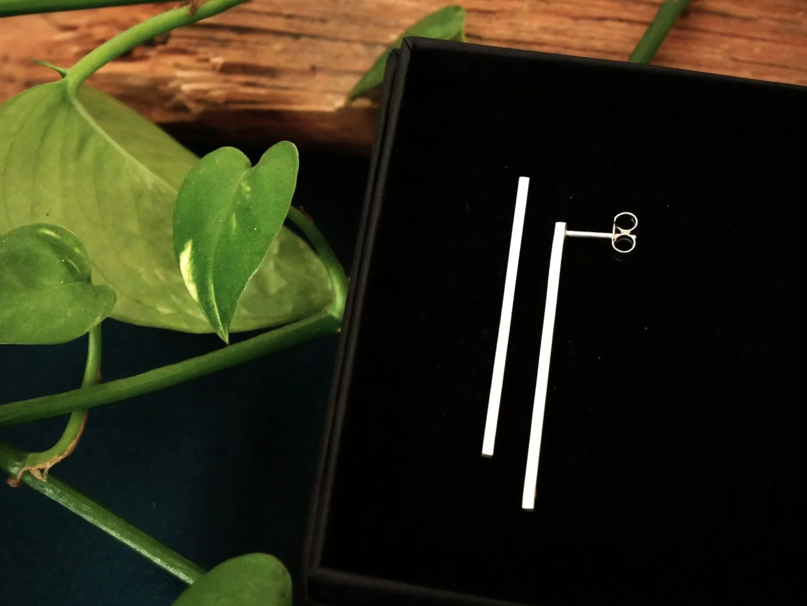Boucles d'oreilles élégantes et raffinées sur fond noir. 