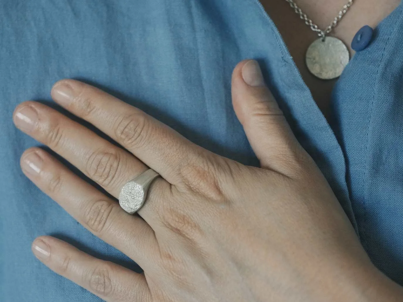 Bague empreinte truffe de chien argent