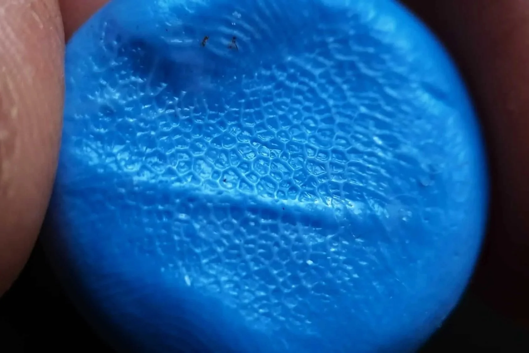 Moule en silicone du museau d’un chien utilisé pour fabriquer un bijou truffe de chien.