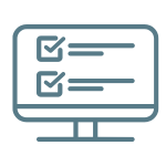 Geometric drawing of an outline square with sections divided by vertical, horizontal, and circle lines.