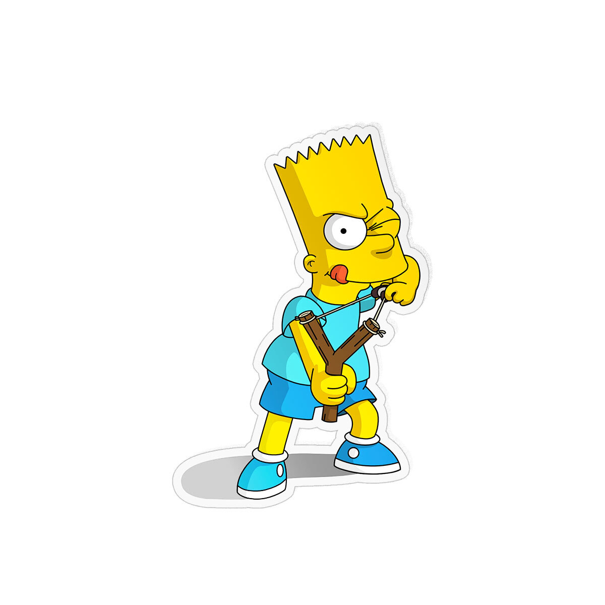 stickers animation personnage bart simpson lance pierre