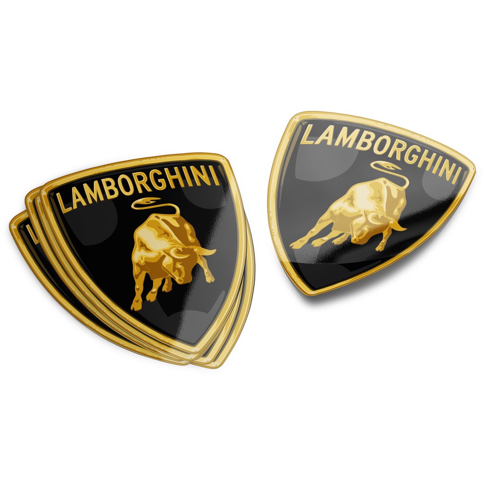 AUTOCOLLANTS Stickers Lamborghini logo voiture de luxe noir et jaune  découpé à la forme vinyle resistant eau et UV — L'Atelier à Stickers