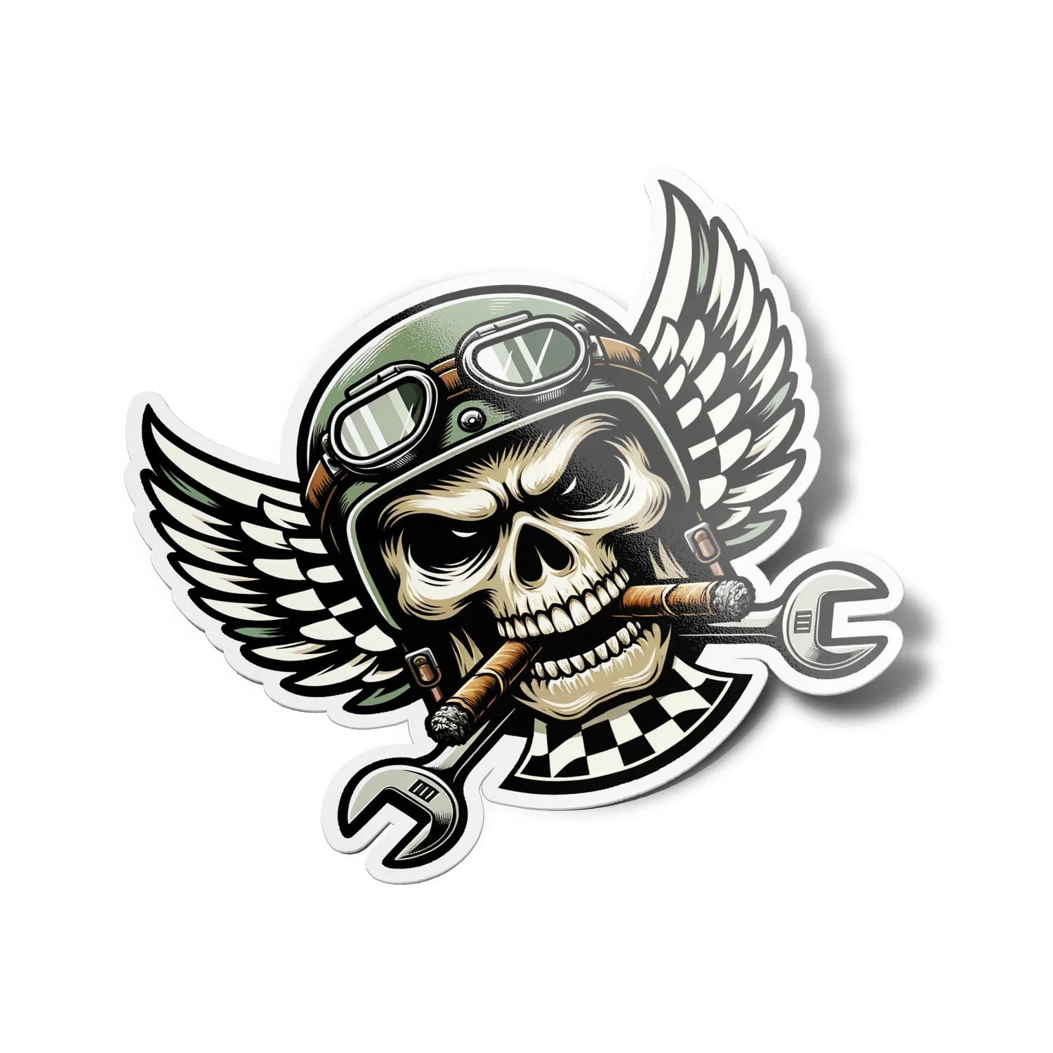 Autocollant Holographique 35 Cm Tête De Mort Moto Moto Rider Biker