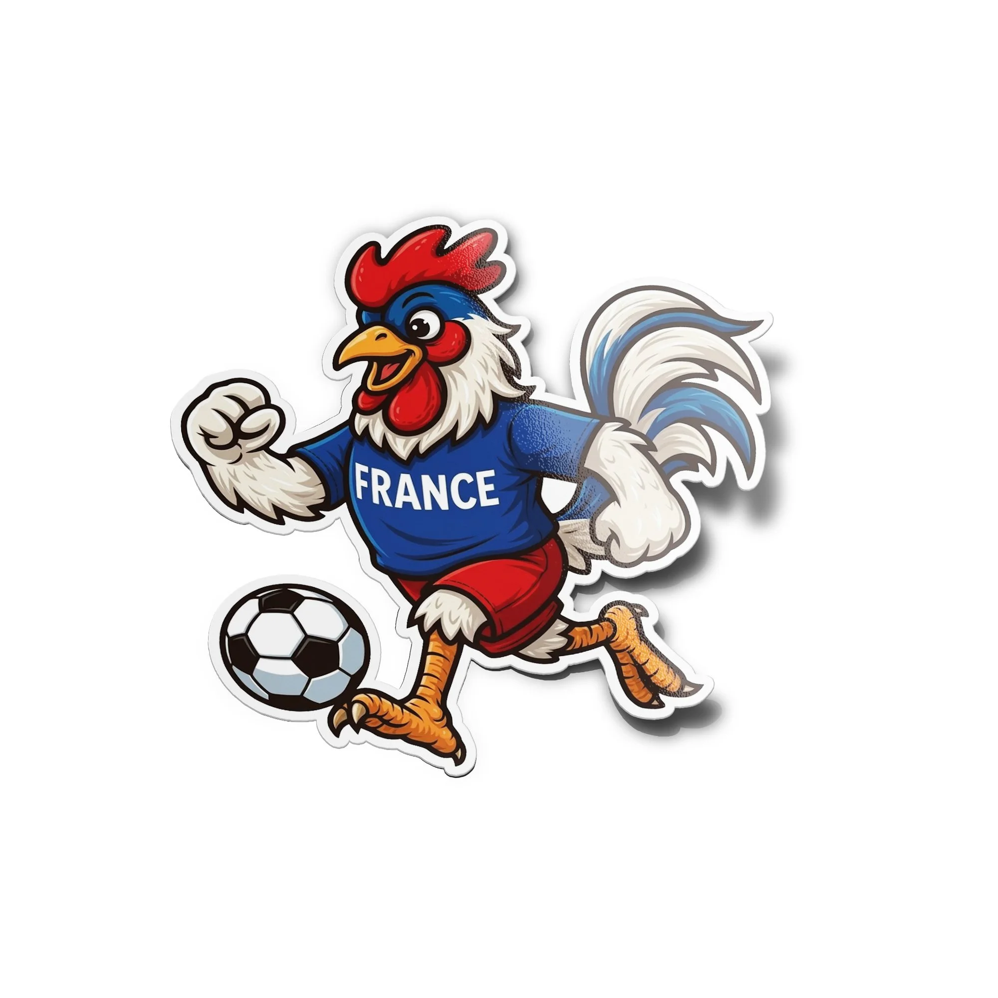 Sticker Vinyle Coq Équipe de France Foot – Résistant Eau & UV (Découpe à la Forme)