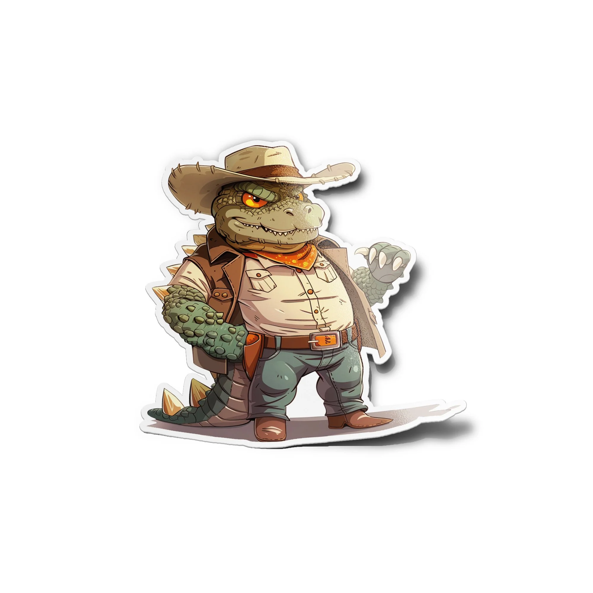 Sticker Vinyle Découpé – Crocodile Cowboy Western