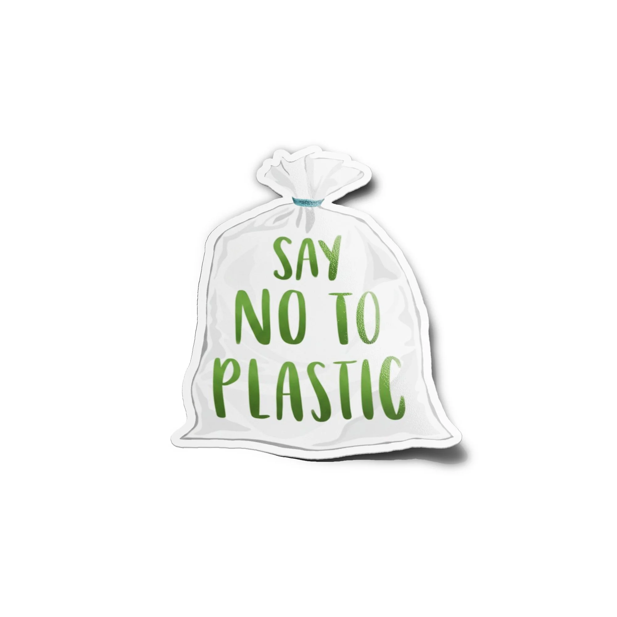 Sticker Vinyle Écolo Ironique "Say No To Plastic"