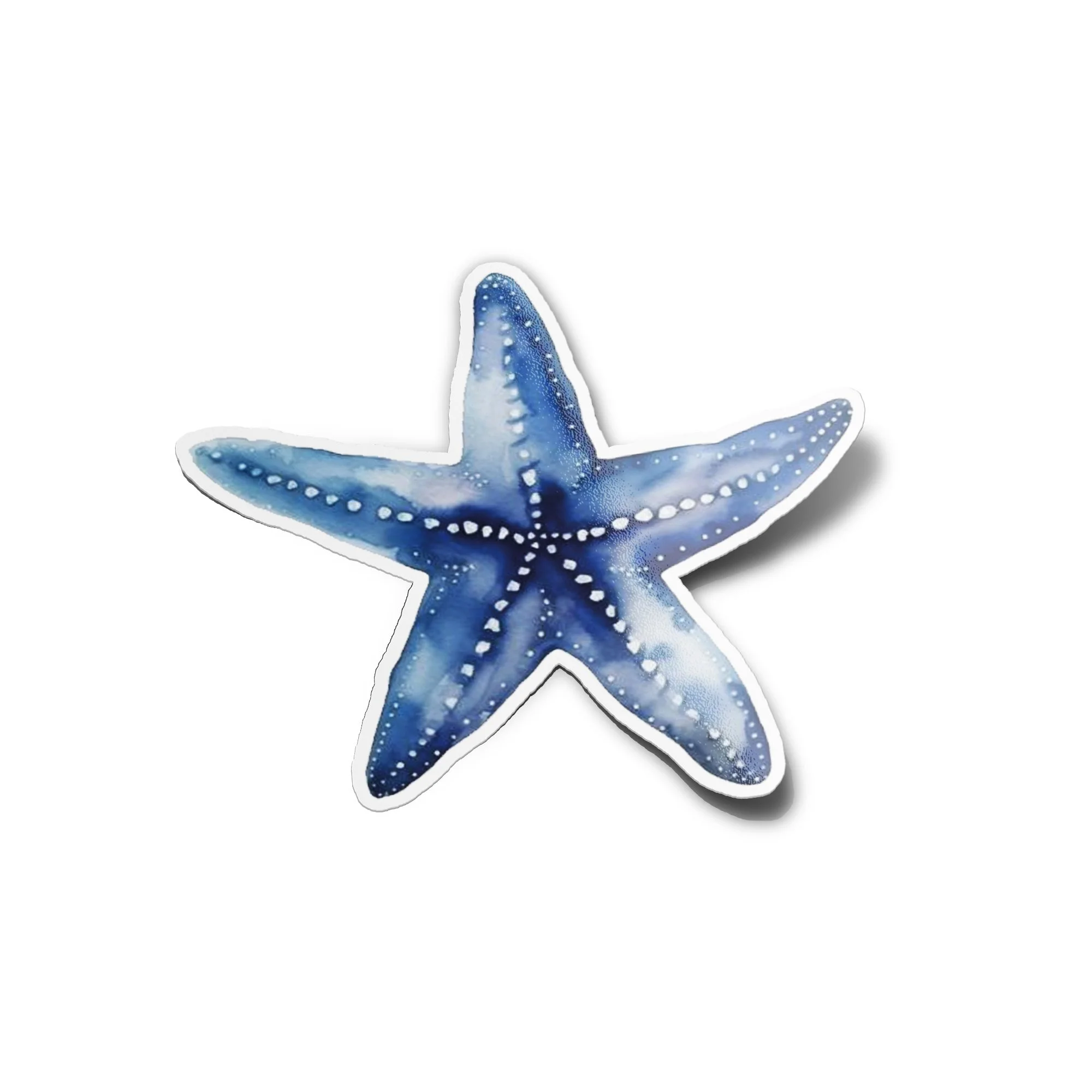 Sticker Vinyle "Étoile de Mer" – Aquarelle Bleue Indigo