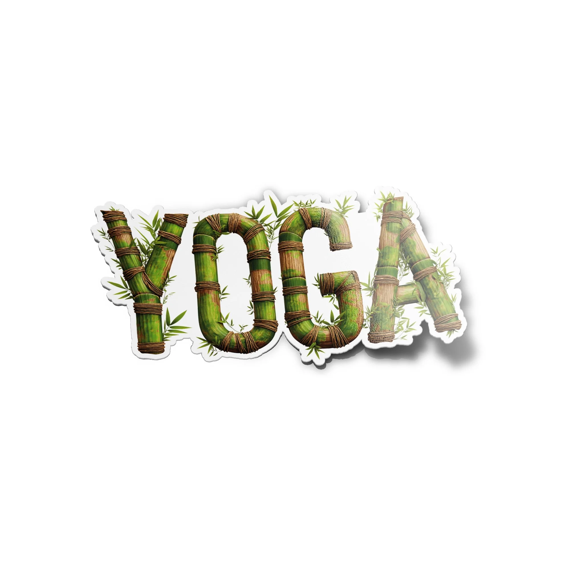 Sticker YOGA en Bambou – Autocollant Vinyle Résistant à l’Eau et aux UV – Décoration Zen & Bien-Être