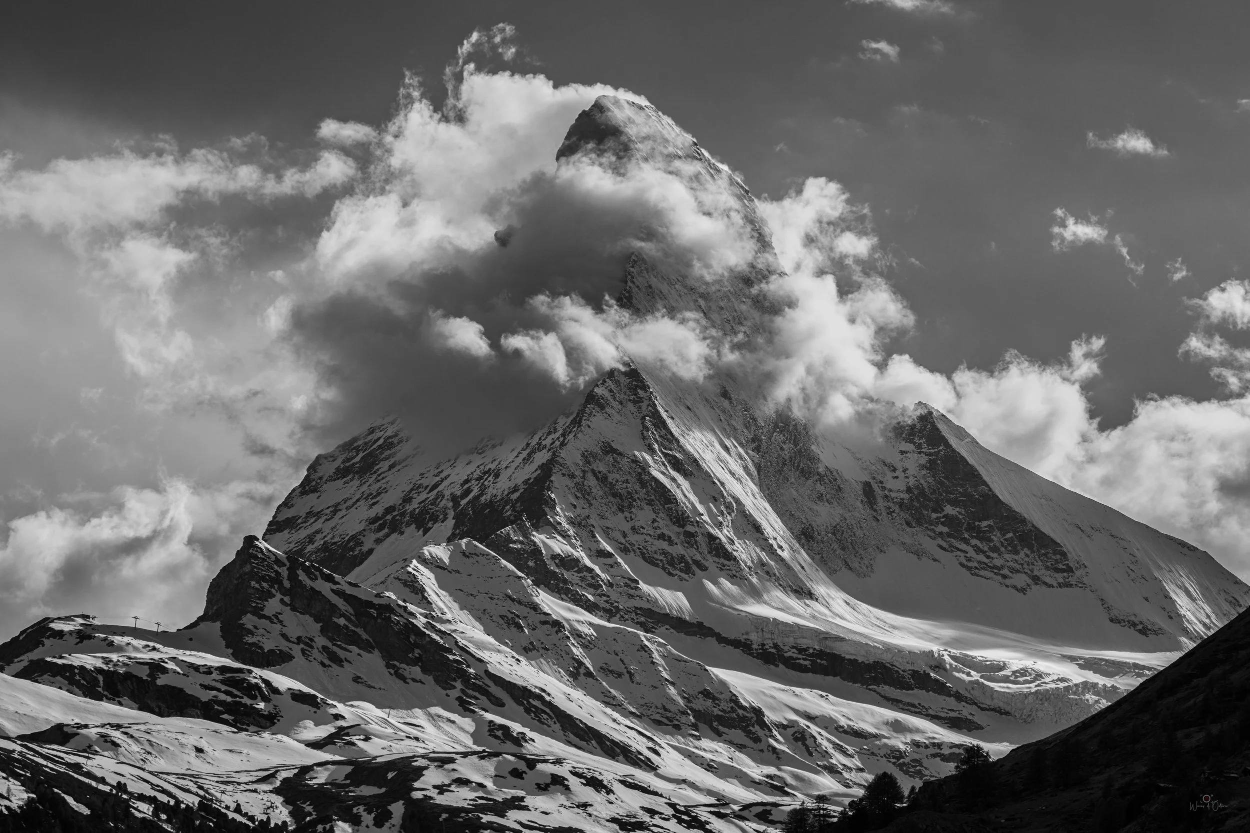 Matterhorn up close in BnW