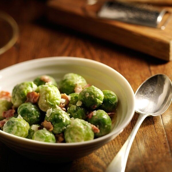 Sprouts - love or hate them, no traditional Christmas Dinner is complete without them. This version, glazed in sweet balsamic and with crunchy lardons is most popular with my kids!⁠⠀
⁠⠀
The sprouts here were shot for Budgens Magazine ⁠⠀
Agency: WFCA⁠