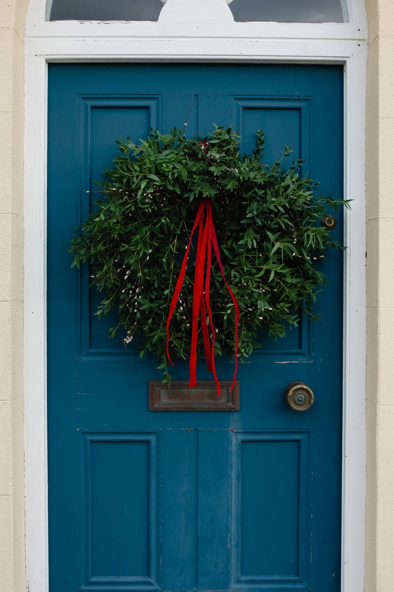 Irish Eucalyptus Parvifolia and Willow Wreath with Luxury Velvet Ribbons