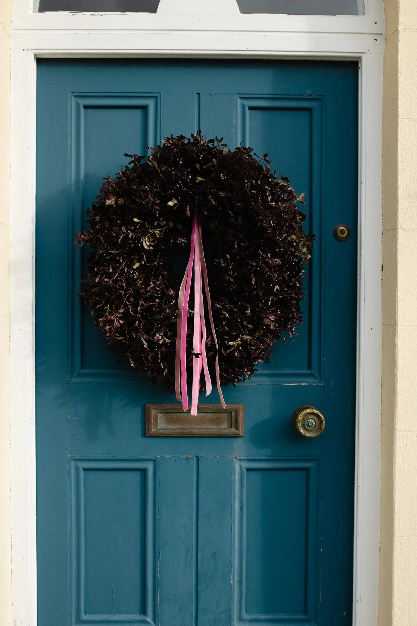 Irish Pittosporum Wreath with Luxury Velvet Ribbons