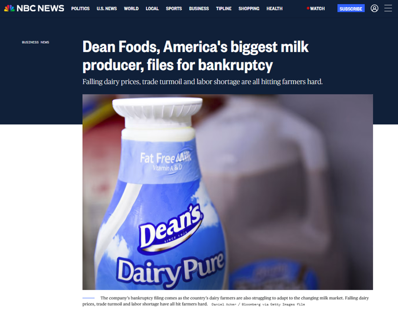 DEAN FOODS: WHEN THE MILK GIANT WENT SOUR  