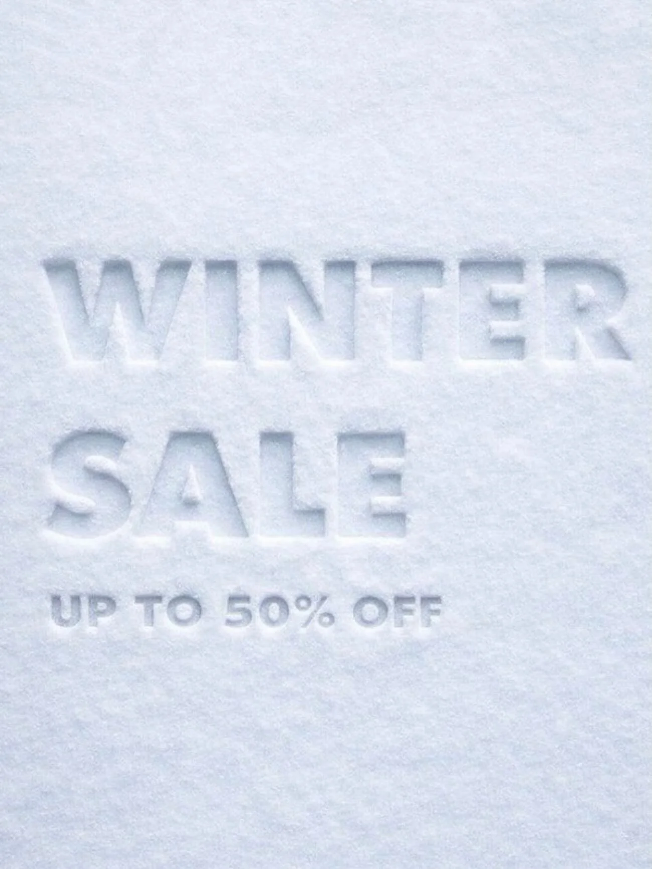 select winter merchandise 50% off, come shop
