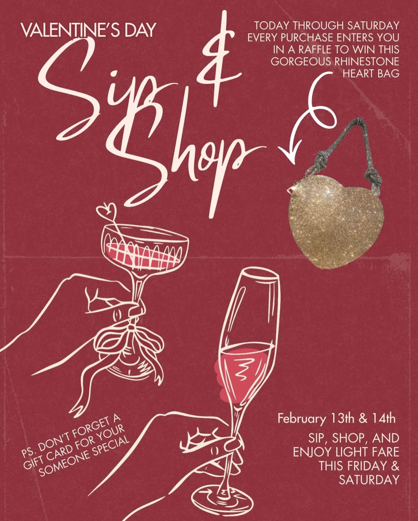 sip, shop, repeat &amp; enter a chance to win our amazing LOVE bag 💕