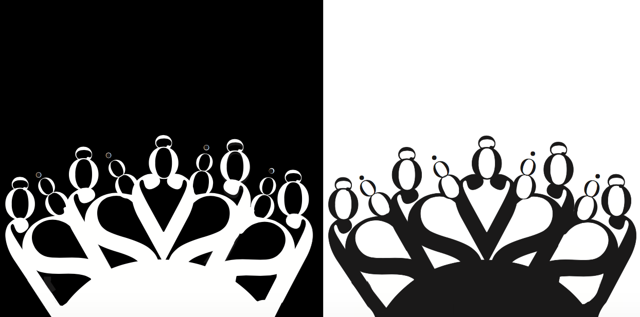 Each crown is made using characters from the Bodoni typeface.