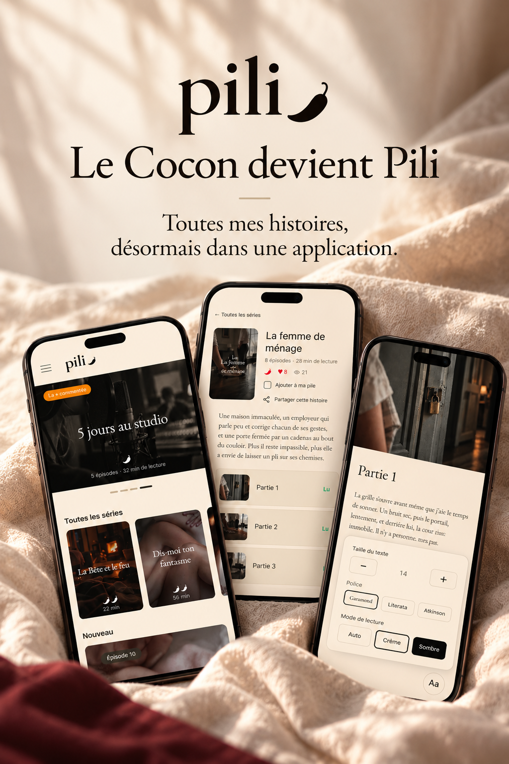 Pili application de lecture érotique