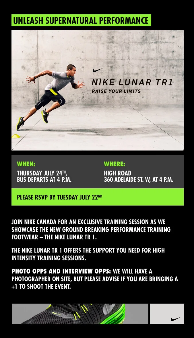 Email invite for launch of Lunar collection