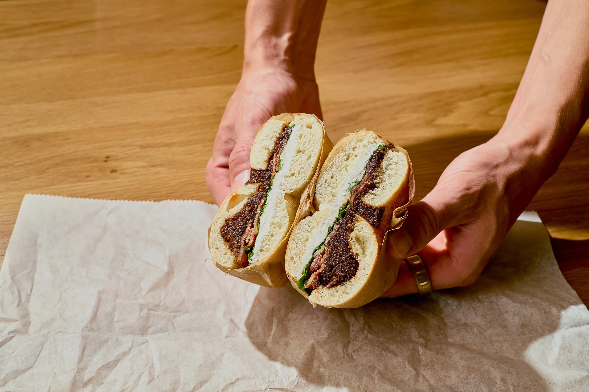 Fig & Pig on a Sourdough Bagel