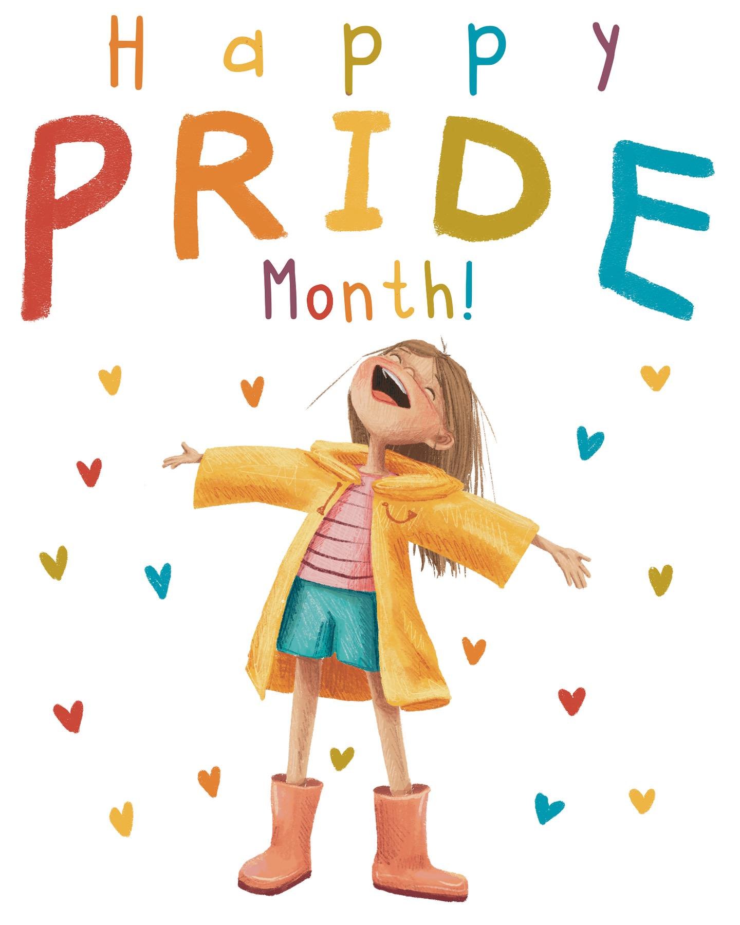 Happy pride month friends! ❤️🧡💛💚💙💜 
.
.
.
#pride #pridemonth #happypride #happypridemonth #illustration #childrensbookillustrator #childrensbookillustration #childrensbookart #authorillustrator #kidlitart #kidlitartist #kidlitillustration #kidli