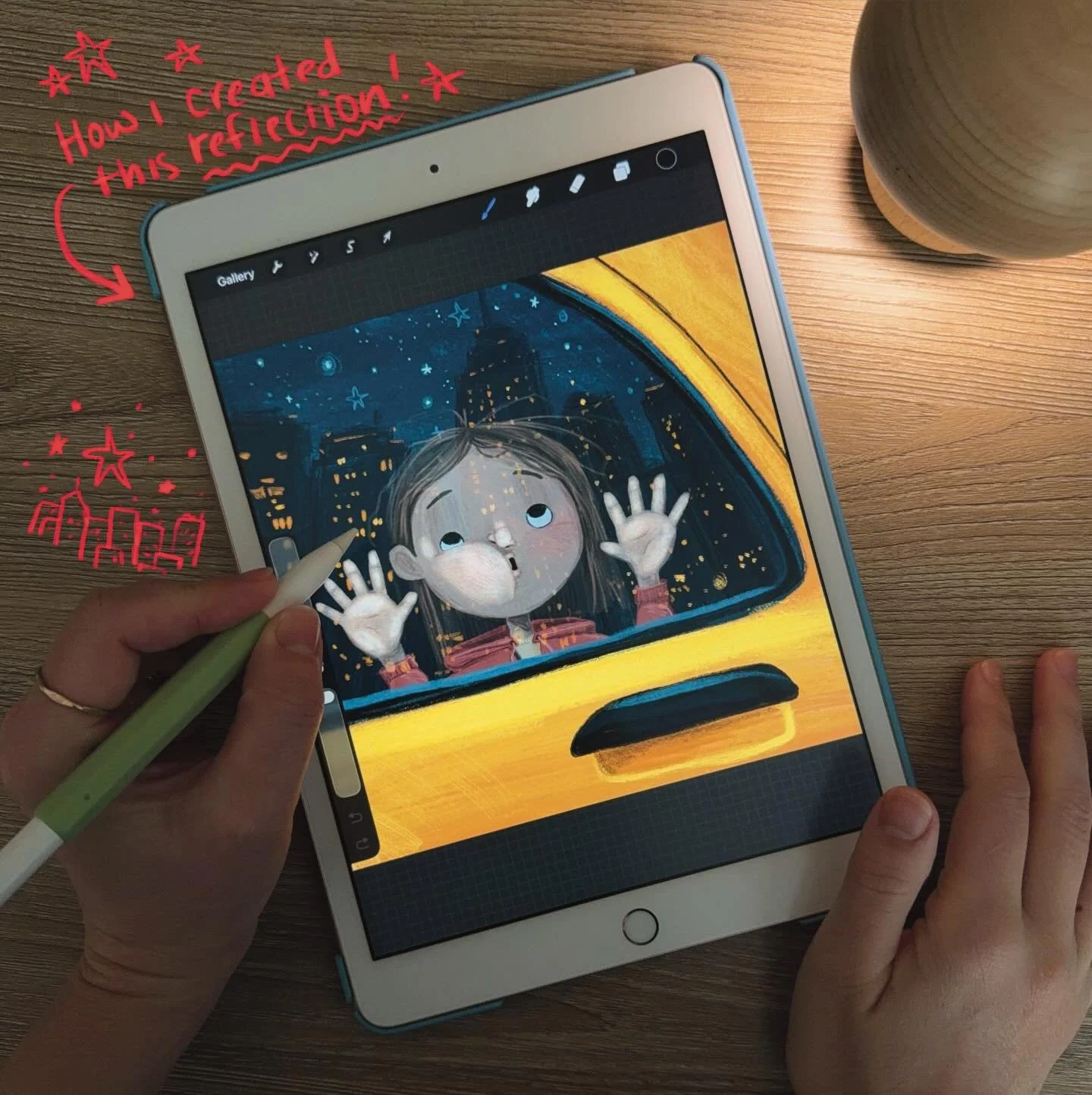 How I made this reflection! Turns out it was easier than I thought😊✨
.
.
.
#kidlit #kidlitillustration #kidlitillustrator #illustration #procreate #procreatetips #picturebookartist #artist #cityscape