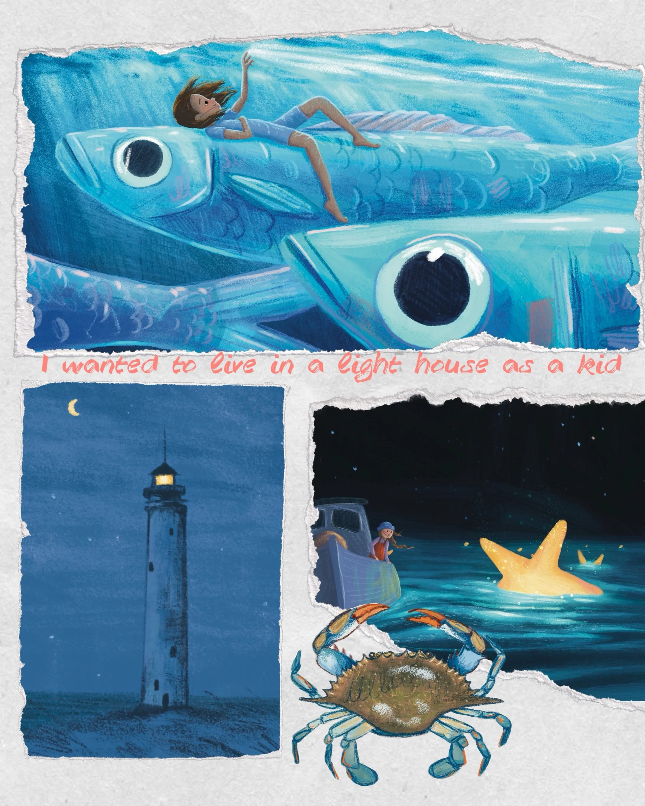 Anyone else? 🫶🏼🐟

#illustration #illustrator #lighthouse #kidlitillustrator #oceanillustrator
