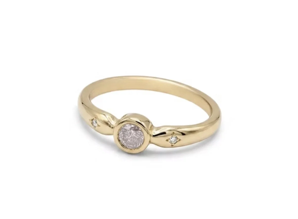 ICY WHITE Twin Peaks Ring in 14k Gold