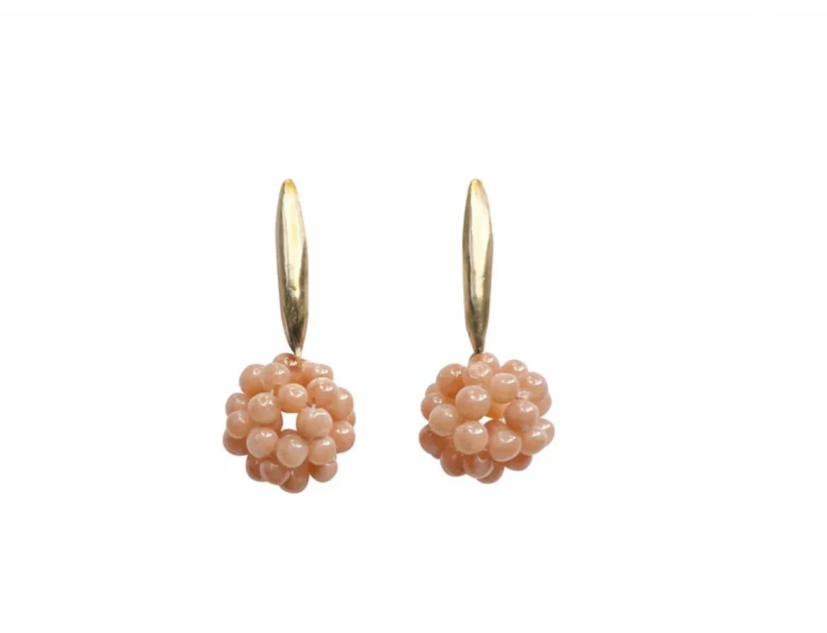 BEAUTYBERRY BRONZE GRAIN CORAL EARRING
