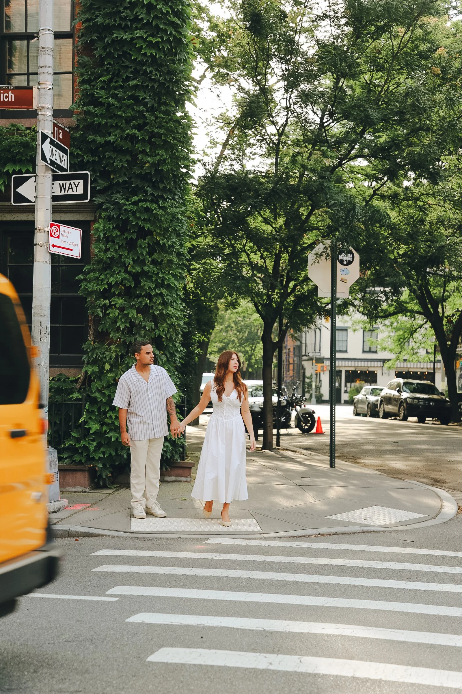Editorial-style NYC engagement session