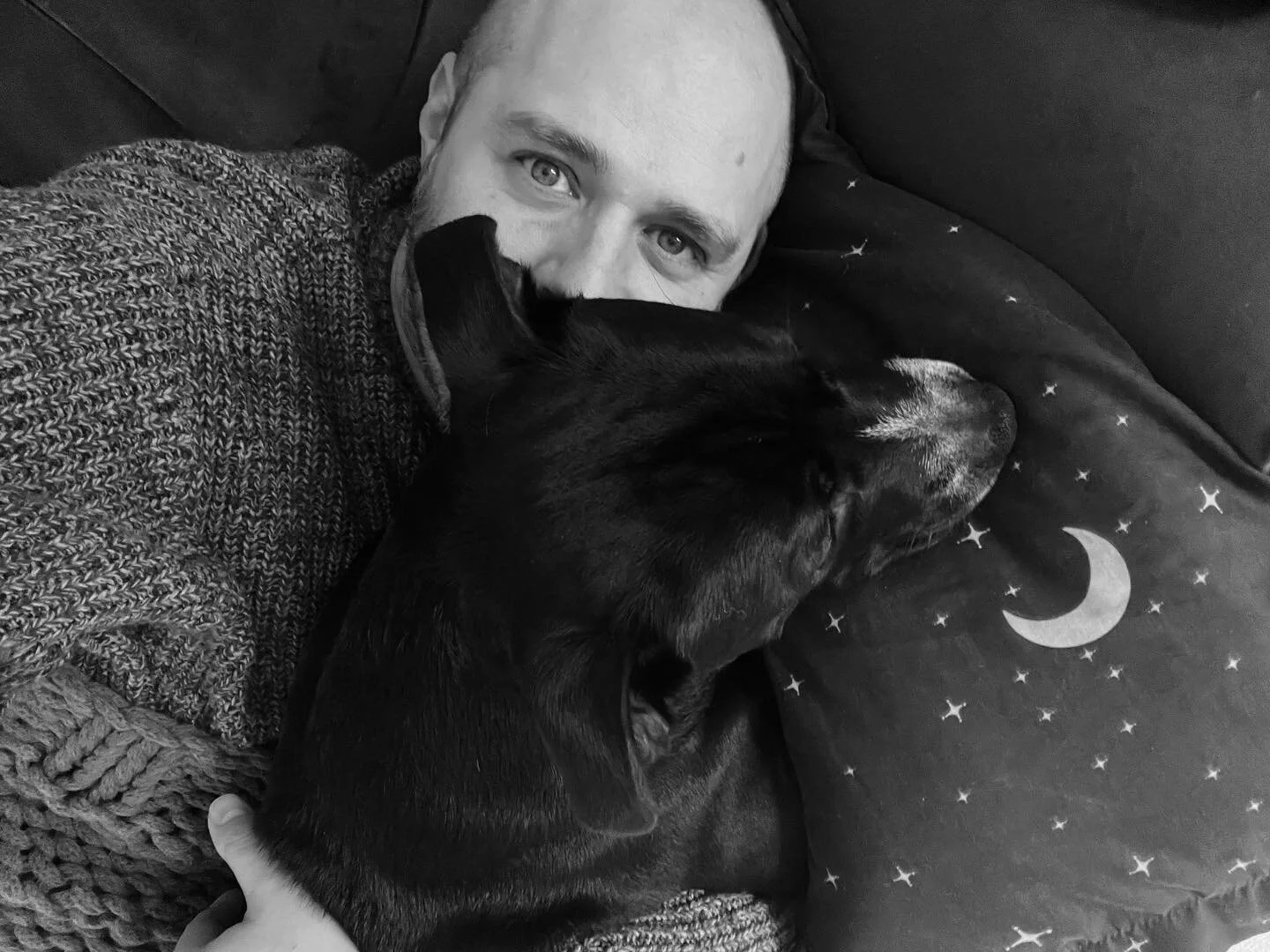 Feeling rubbish, but my little buddy is helping out with some strong cuddles