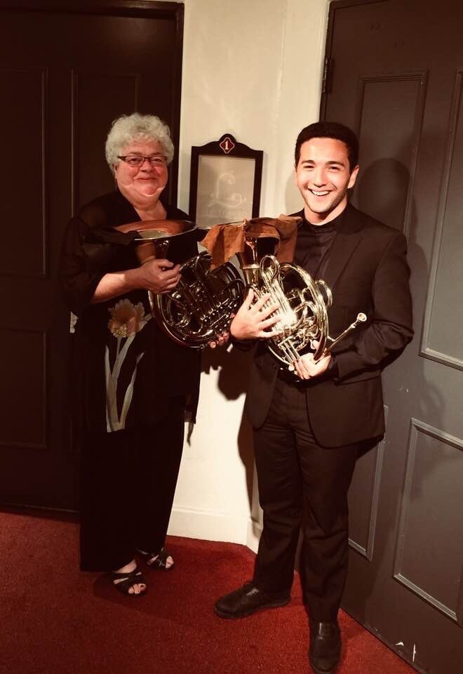 Nathaniel with his Teacher and Horn legend, Julie Landsman