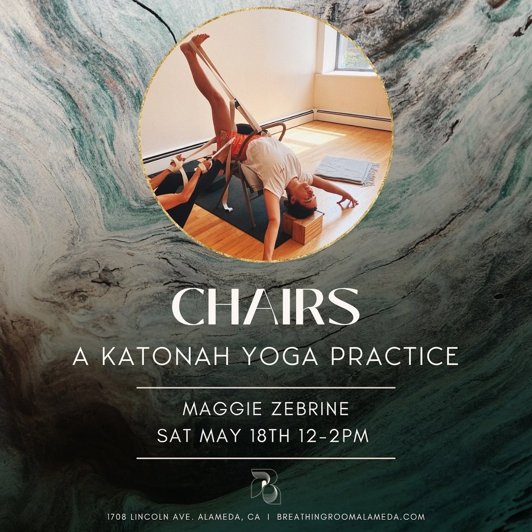 Sat May 18th, 2024
12-2pm @maggiezebrine 
Another round of workshopping with a chair in practice. In this 2-hour extended practice we will fold and unfold, lunge into warrior poses, explore side bending, and restore all with the scaffolding of the yo