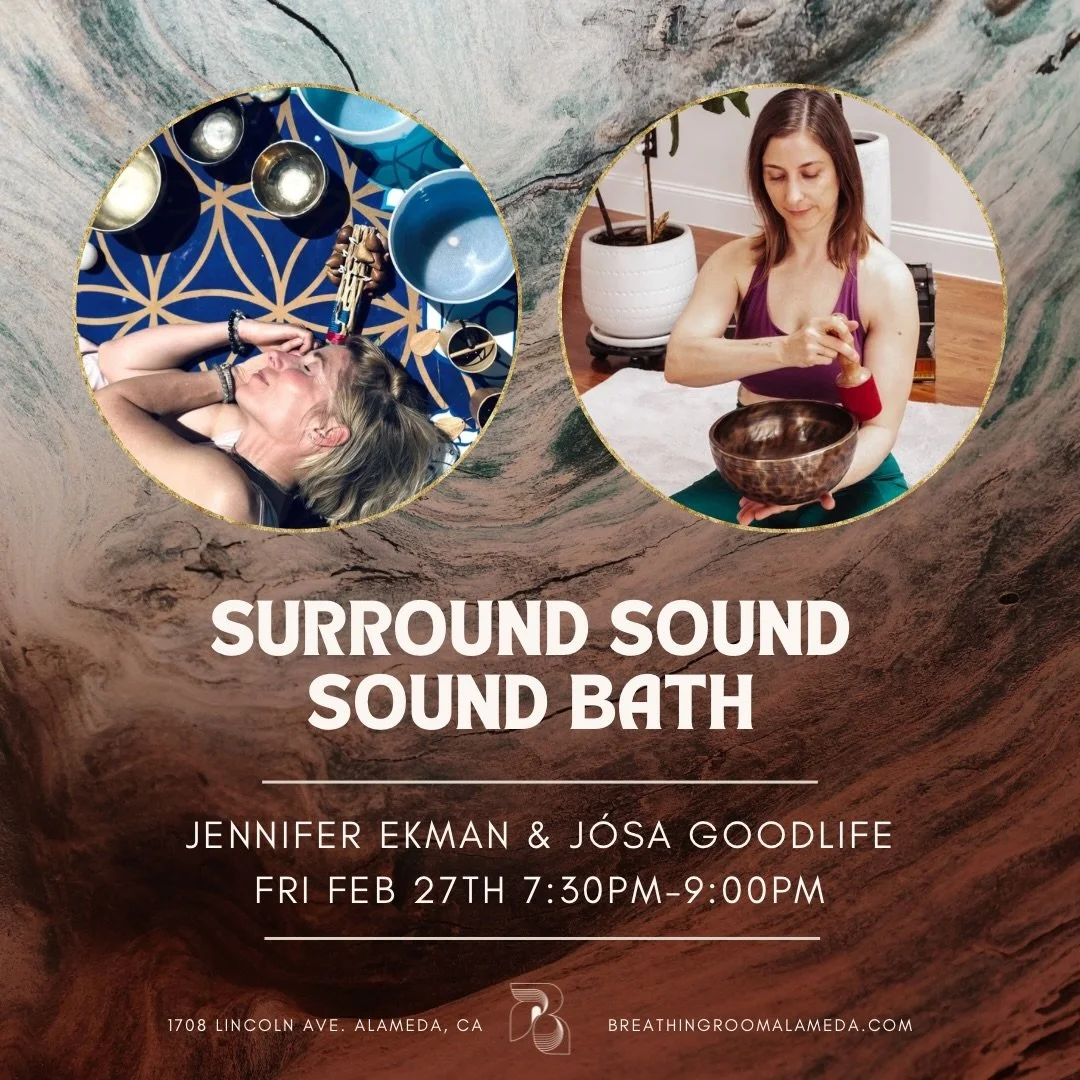 Tonight ❤️❤️ Friday Feb 27th  7:30-9pm 
SURROUND SOUND Sound Bath 😍😍

@goodlifecreation + @jenniferekmanyoga 

Join J&oacute;sa and Jenn in this immersive sound bath experience. You will be completely surrounded by reiki infused sound healing instr