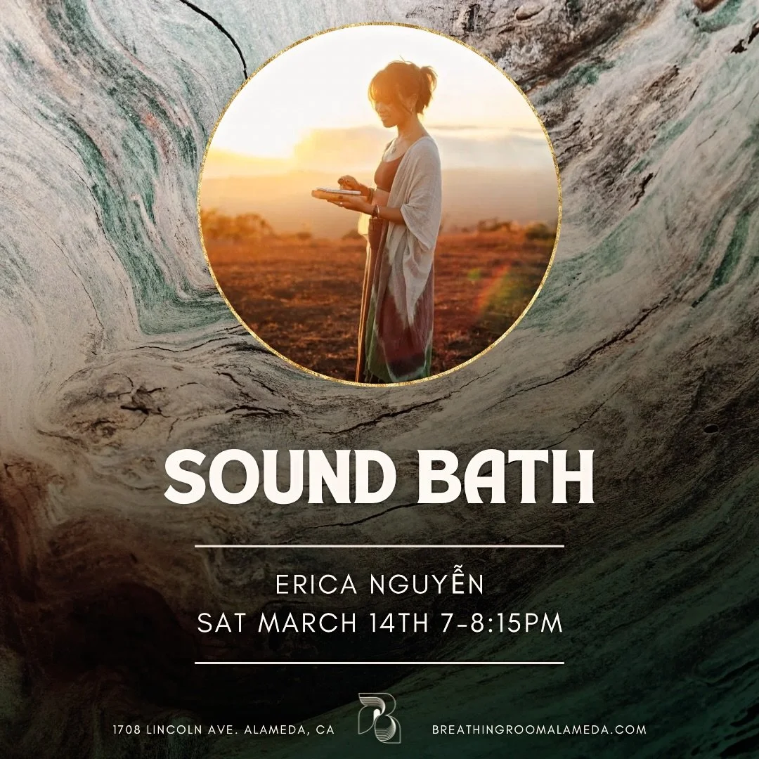 Saturday March 14th ~ 🪷Join us at the Breathing Room for a rejuvenating Sound Bath experience. Let the soothing sounds of healing instruments transport you into a state of deep relaxation, creating space for renewal and clarity with @soundhealingpro