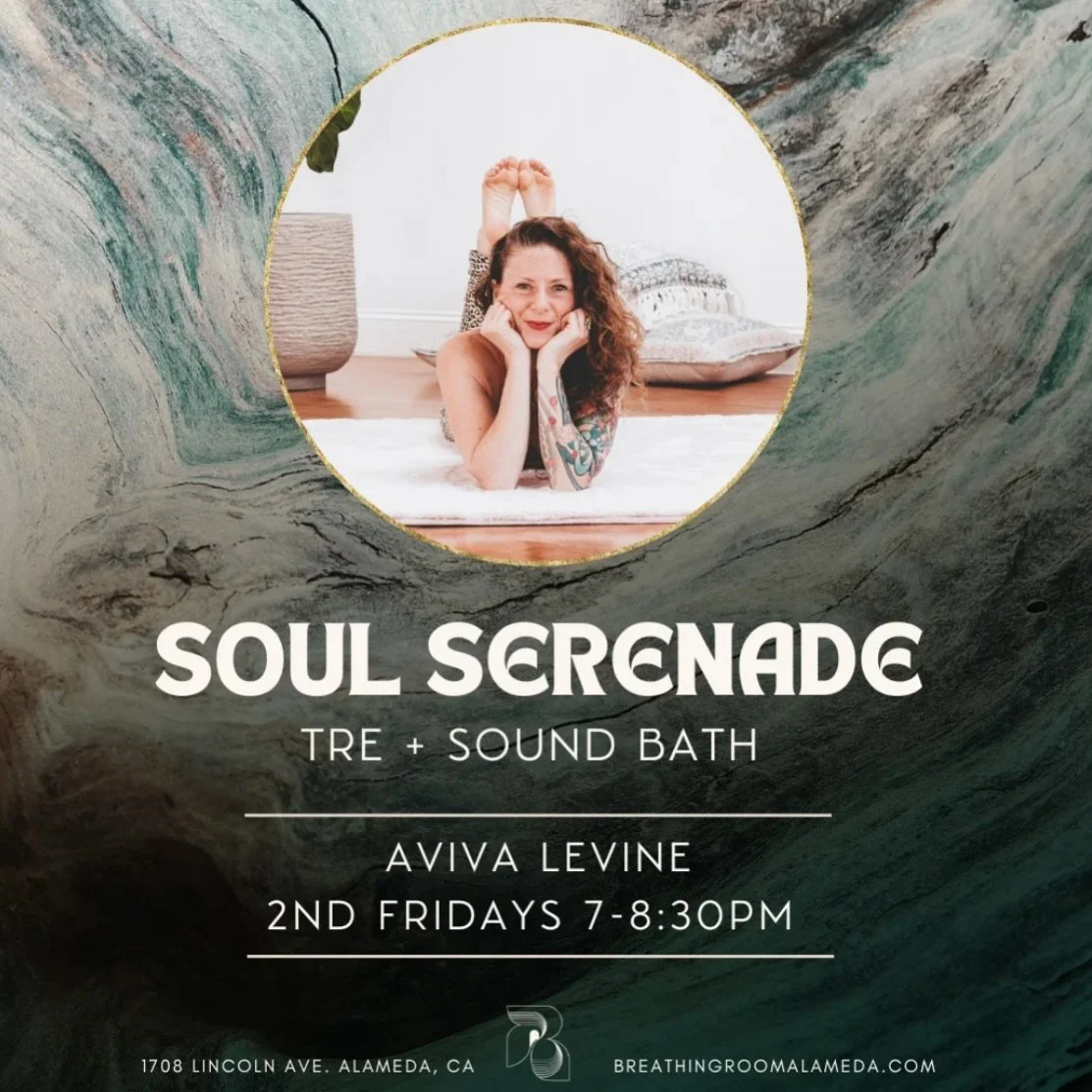 This Friday. May 8th-7-8:30pm ✨Unwind, reset, and reconnect ✨

Join Aviva for an evening of TRE (Tension &amp; Trauma Release) + a soothing Singing Bowl &amp; Gong Sound Bath.

Release stress through gentle, natural tremors, then sink into calming so