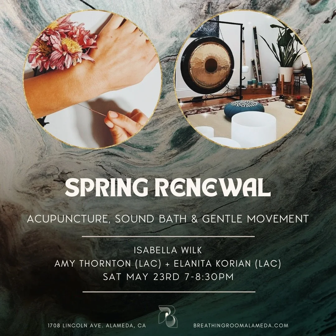 Spring is a season of emergence&mdash;when we naturally shift from winter&rsquo;s inward pull toward forward movement, clarity, and renewed energy.

This workshop combines gentle movement, acupuncture, and sound healing to support nervous system regu
