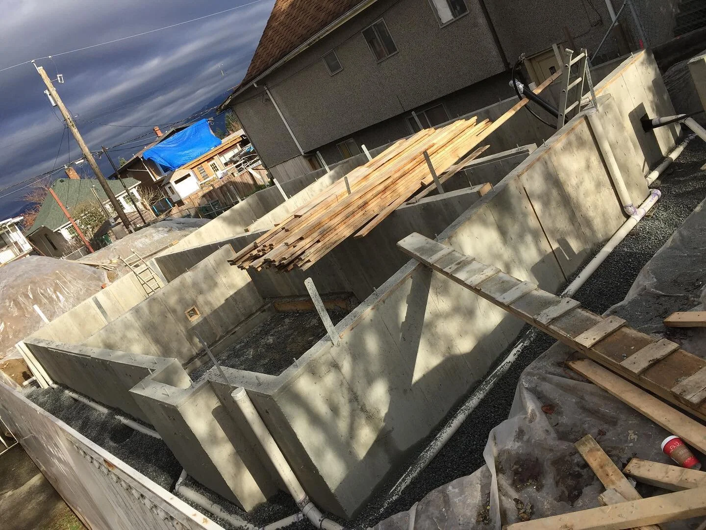 Forming is fun. Monster foundation for a house with no basement. We form all of our concrete in house  #slabongrade #forming #framing  #residential #builder #carpenter