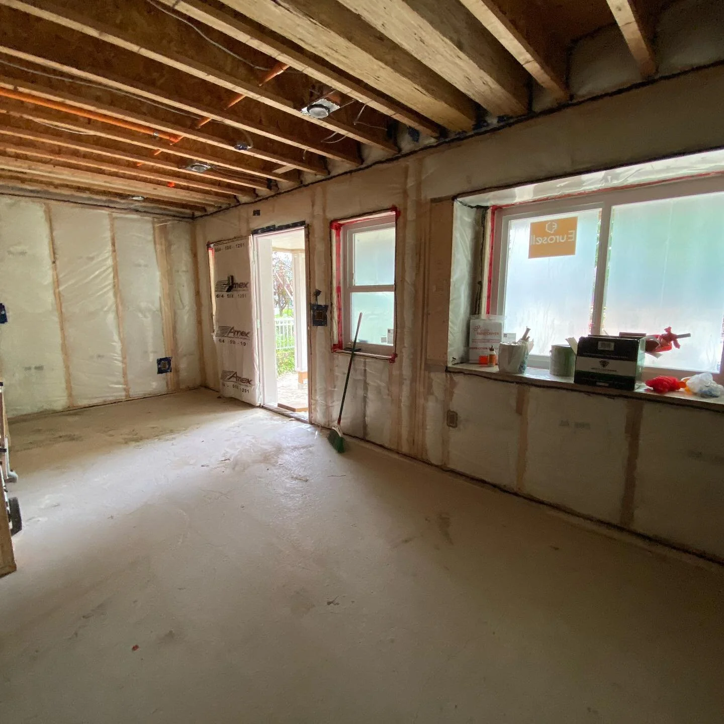 A clean site is an efficient site.  Batt Insulation can be sexy too 😉 #builder #vancouver #eastvan #duplex