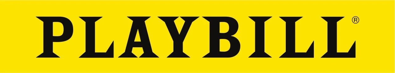 The image shows the logo of the brand 'Playbill' on a bright yellow background with bold black text.