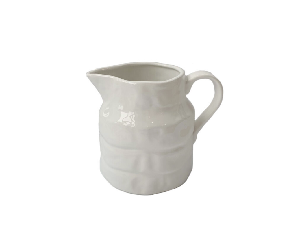 White Stoneware Pitcher