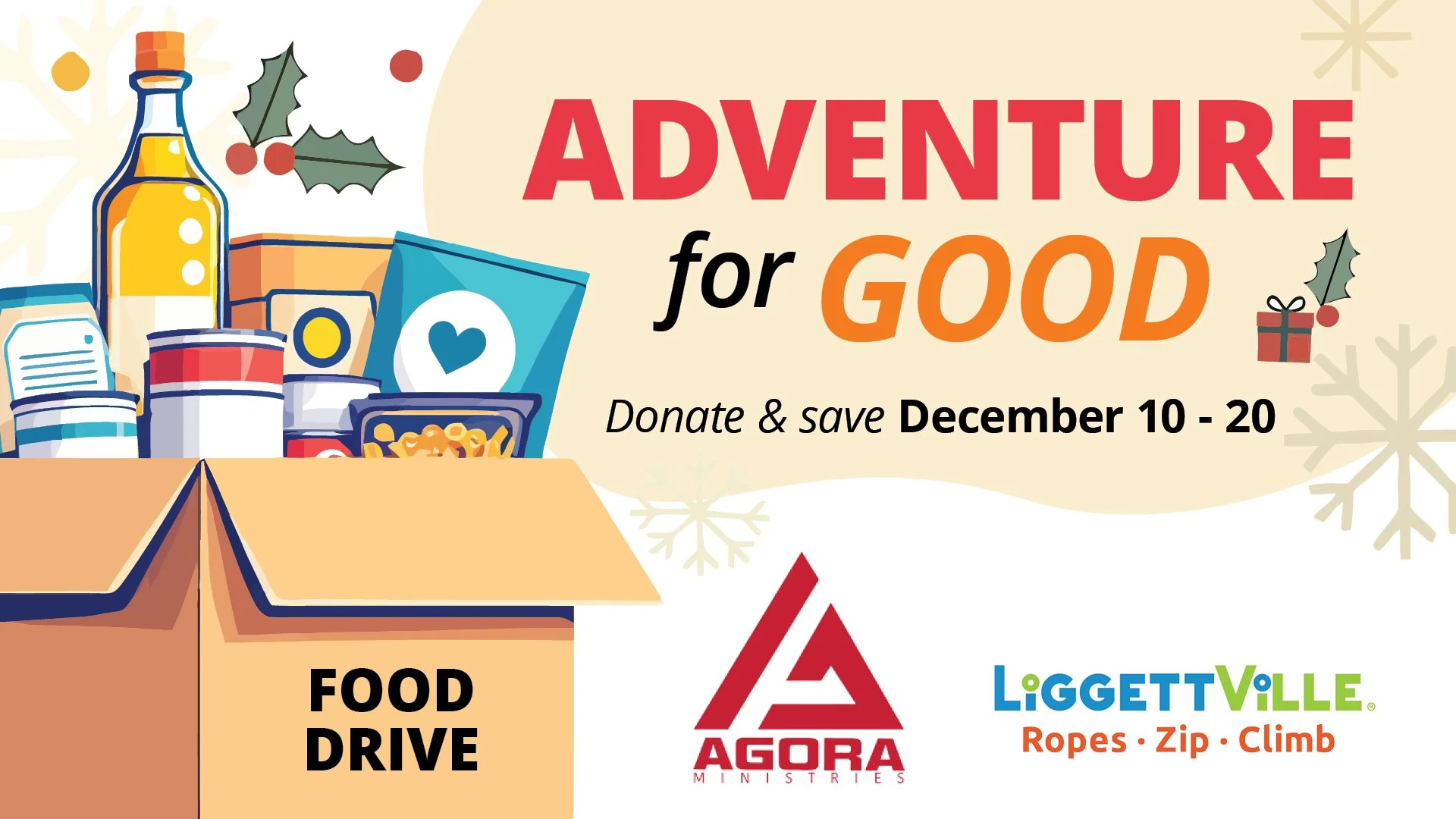 Adventure for Good at LiggettVille San Antonio | Donate Food and Save $5