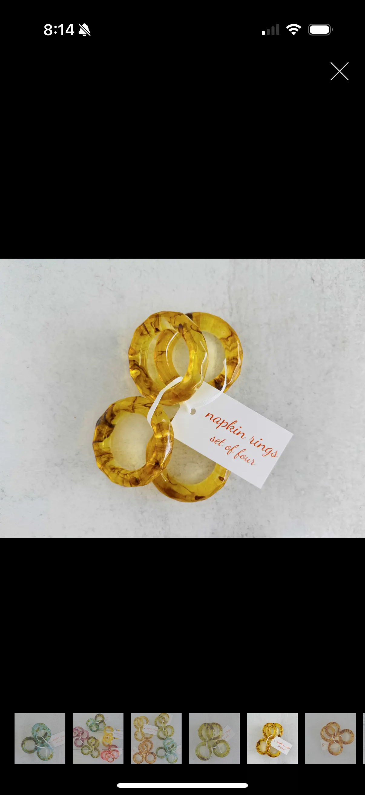 Lemon Color Napkin Rings Set of 4