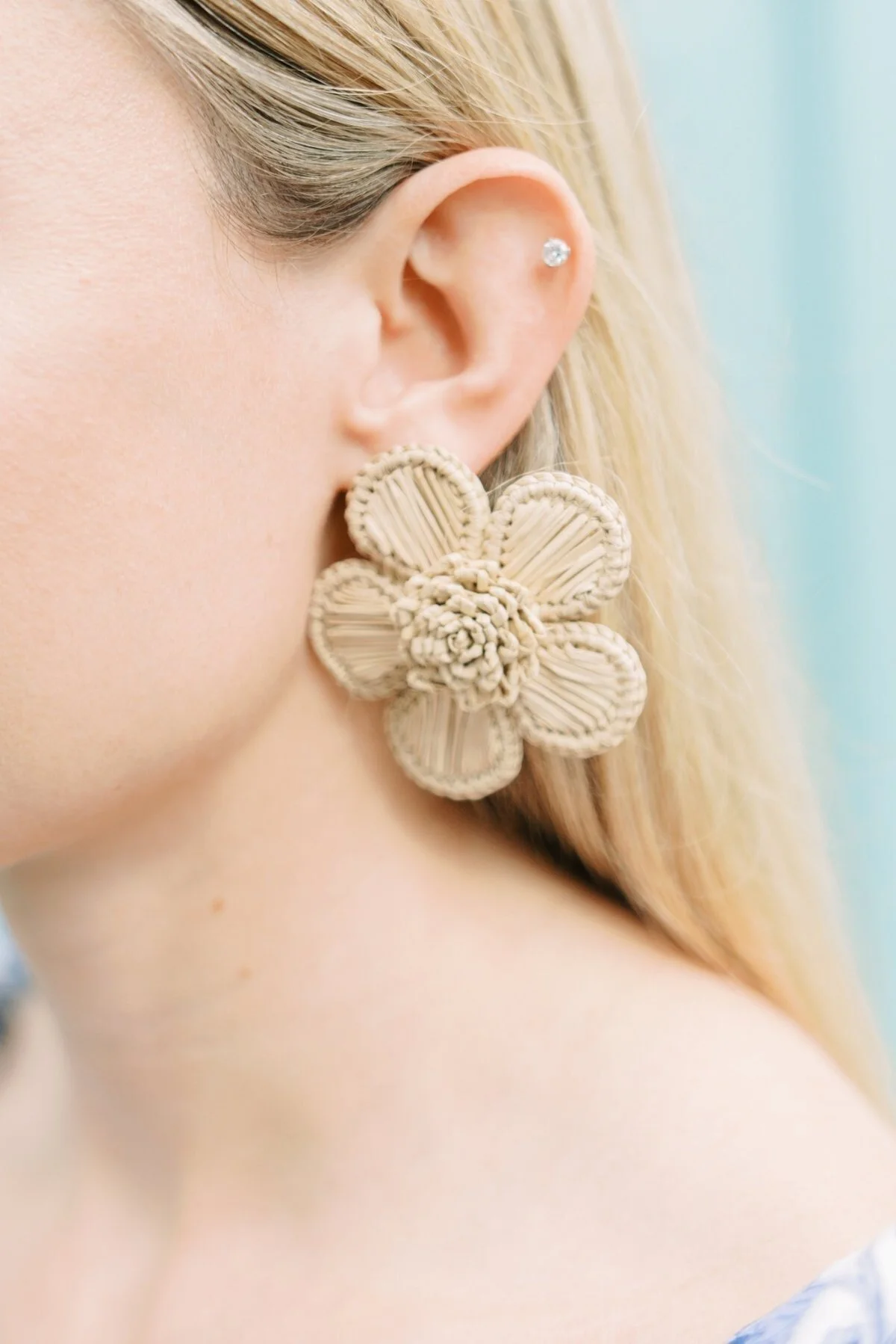 Periwinkle Flower Earrings | Natural