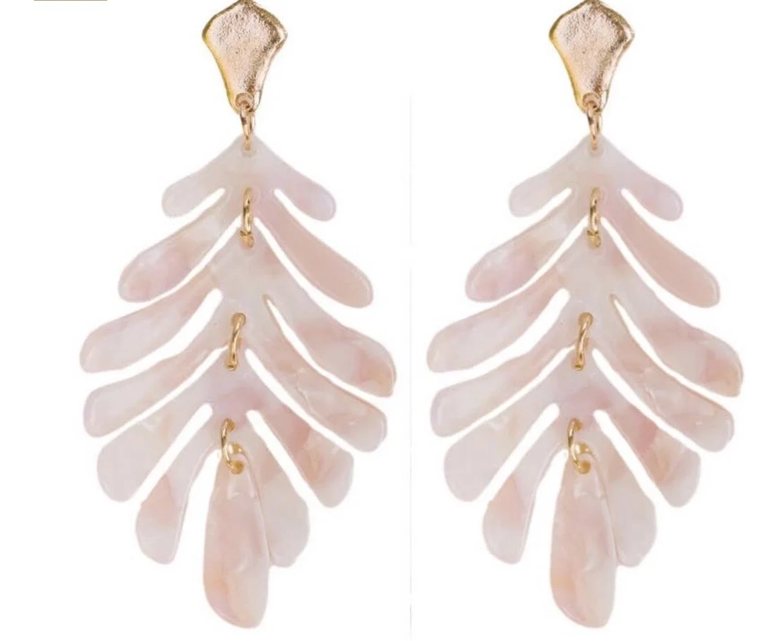 Petite Palm Drops-Pink Mother of Pearl Color