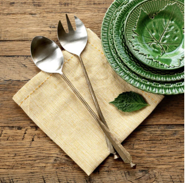 Antique Gold Tone 2-Piece Serving Set