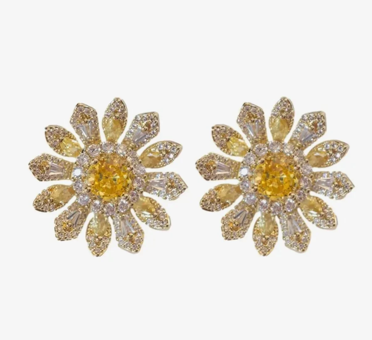 Canary Pave' Statement Studs
