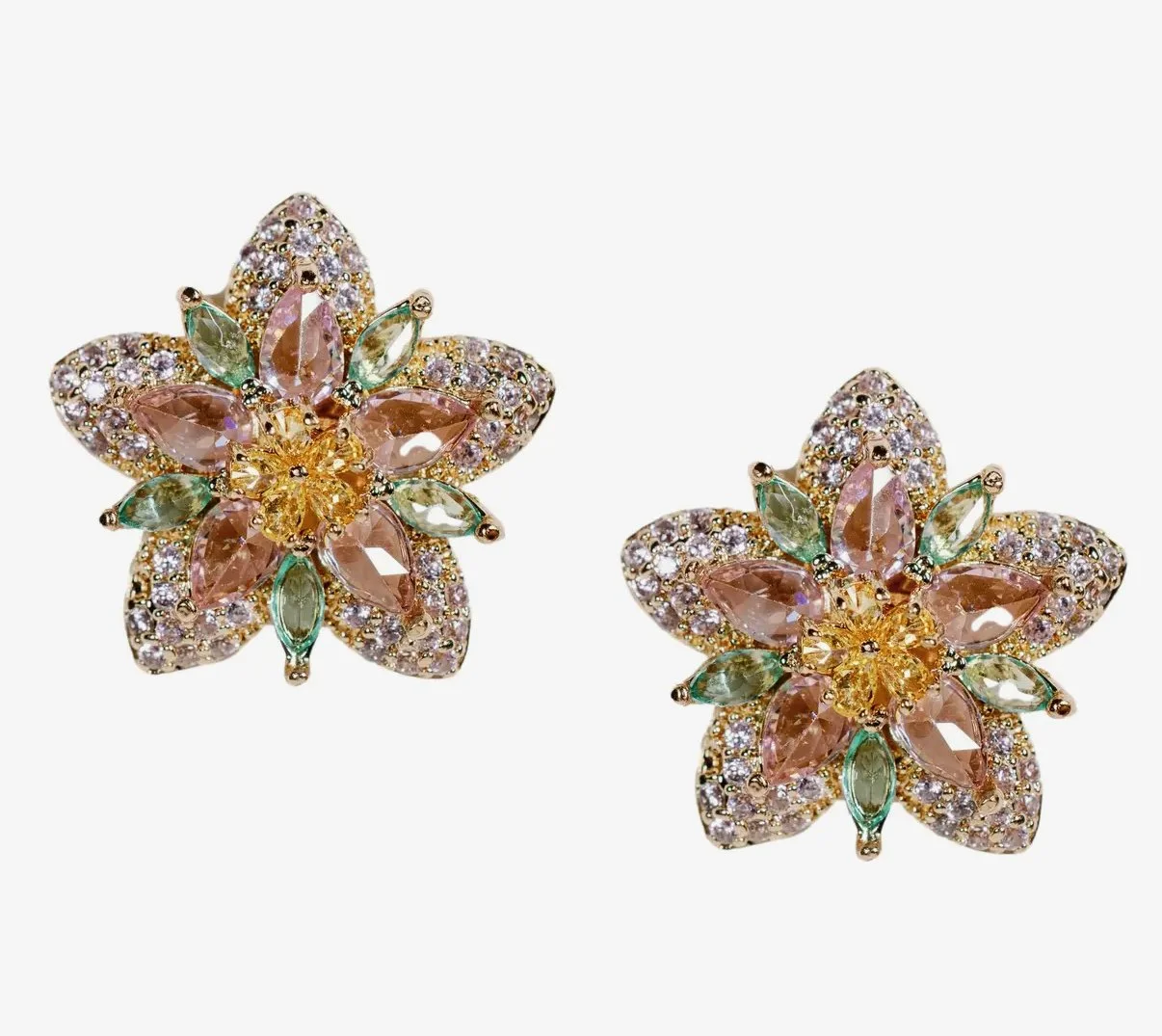 Lotus Bloom Crystal Studs