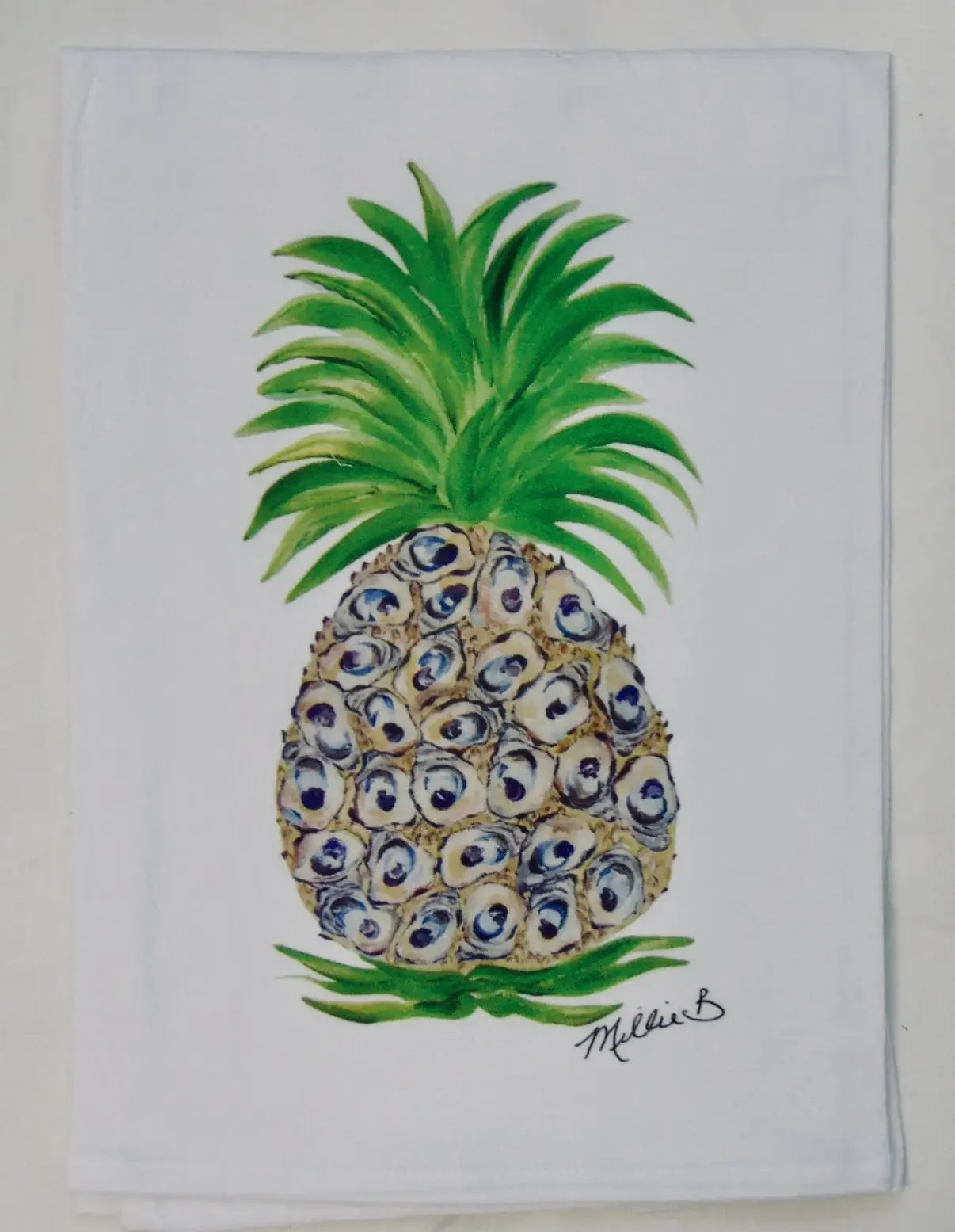Limited Edition Watercolor Oyster Pineapple Napkins - Set of 6